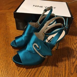Madge Green Satin heels 3.5”